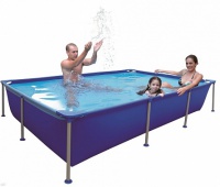 каркасный бассейн 258х179х66см jilong rectangular steel frame pools, синий