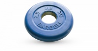 диск обрезиненный d51мм mb barbell mb-pltc51 2,5кг синий