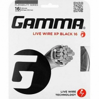 теннисная струна gamma live wire xp 16 bk 1.32 мм (natural, black) 1 натяжка