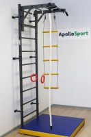 шведская стенка "гладиатор" с матом + кольца, лестница, канат шс-011 apollosport
