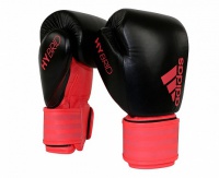 перчатки боксерские adidas hybrid 200 dynamic fit черно-красные adihdf200