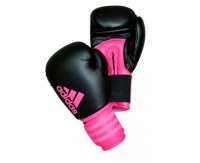 перчатки боксерские adidas hybrid 100 dynamic fit черно-розовые adihdf100