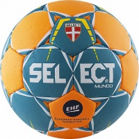 мяч гандбольный select mundo senior (р.3) тренировочный, 32 пан, зел/оранж.