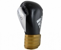 перчатки боксерские adidas hybrid 75 черно-золото-серебристые adih75