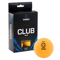 мячи для н/т torres club 2* (6шт. 40мм) оранжевый