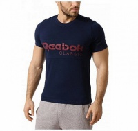 футболка мужская reebok archive strip tee soli bk3839 т.синяя